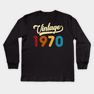 1970 Vintage Gift 50th Birthday Retro Style Kids Long Sleeve T-Shirt